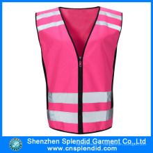 Vêtements réfléchissants Vente en gros Safety Pink Work Multi Pocket Vest